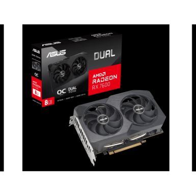 ASUS VGA DUAL-RX7600-O8G-V2AMD Radeon RX 76008GB GDDR6 128bit;HDMI,3xDP